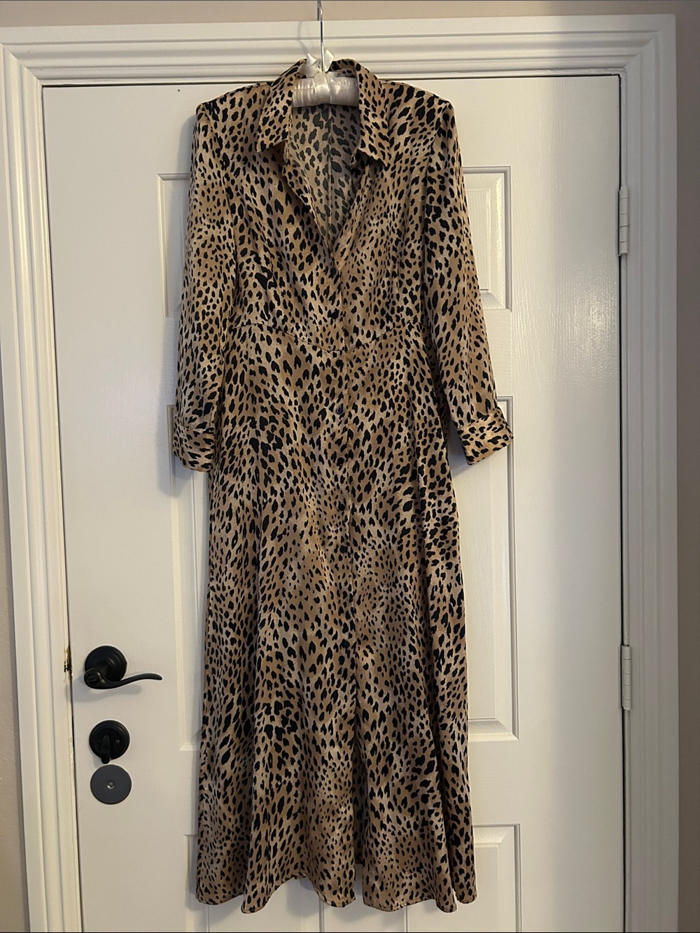 Ming Leopard-Print Maxi Dress in Tan and Black